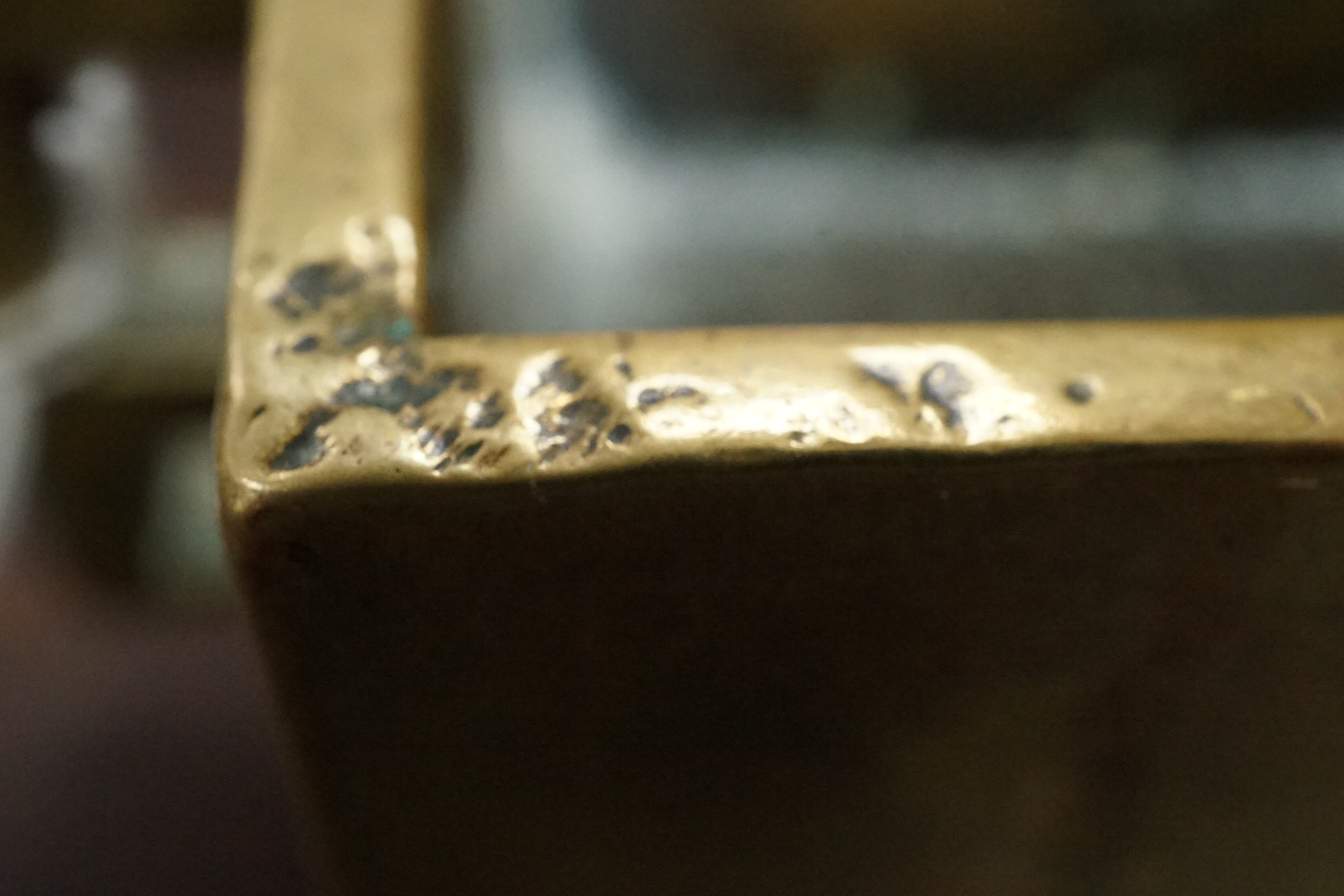 A Chinese bronze rectangular censer, fangding, Xuande mark, 18th century